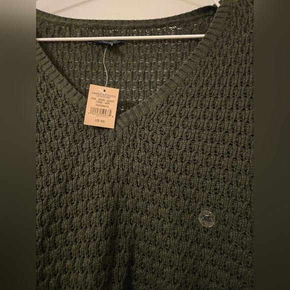 NWT American‎ Eagle Dark Green Knit Sweater - Picture 4 of 6